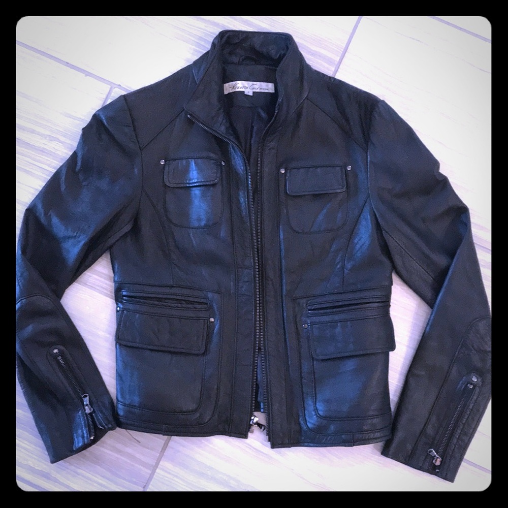 Kenneth Cole real leather moto jacket
